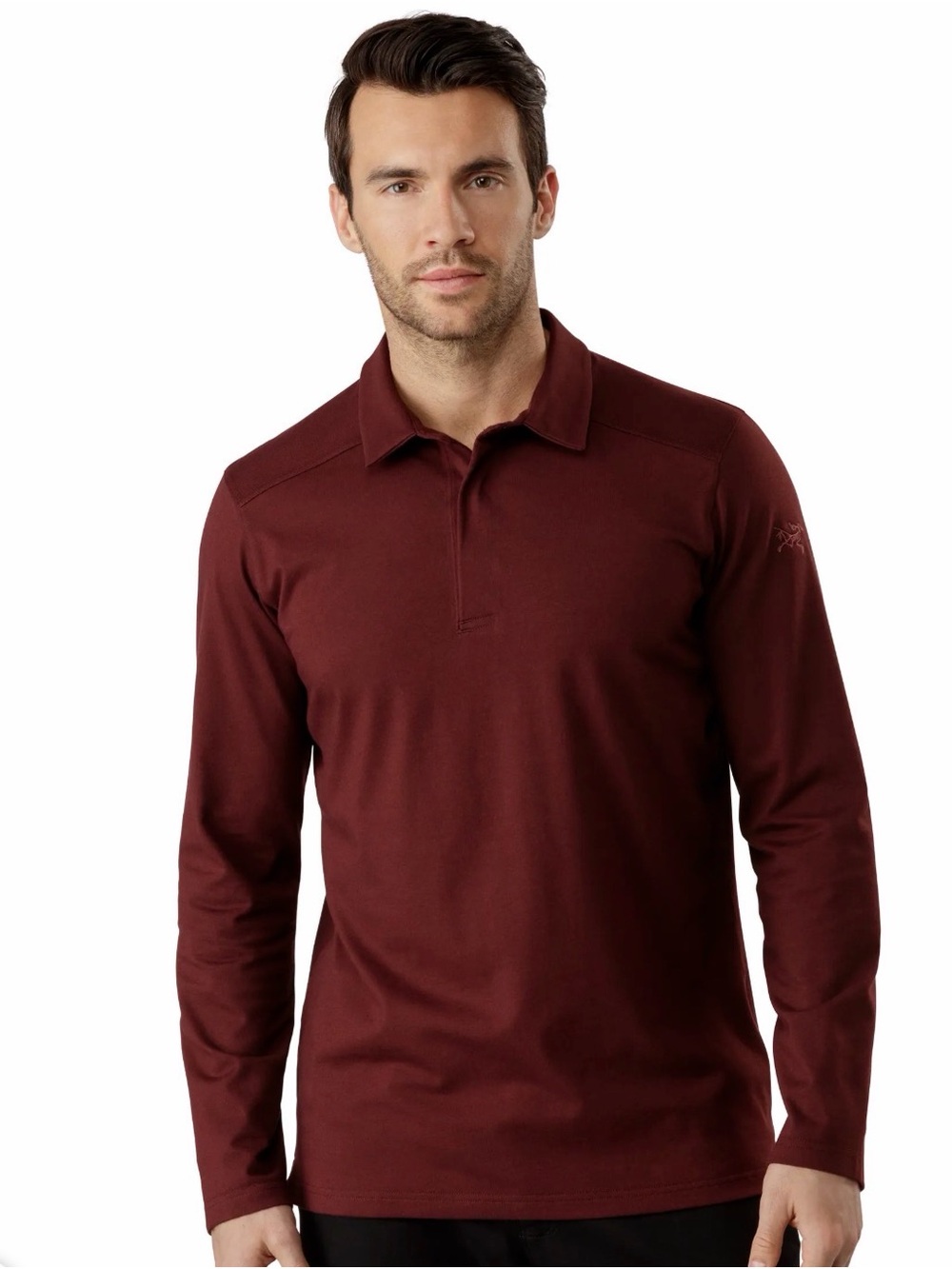 Arc'teryx Men's Captive Long Sleeve Polo Shirt Burgundy Maroon Size XL Outdoors